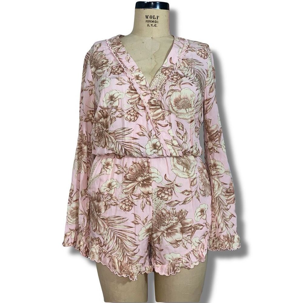 Agua Bendita x Target Womens Size Small Romper Punk Romantic Floral Flare Sleeve